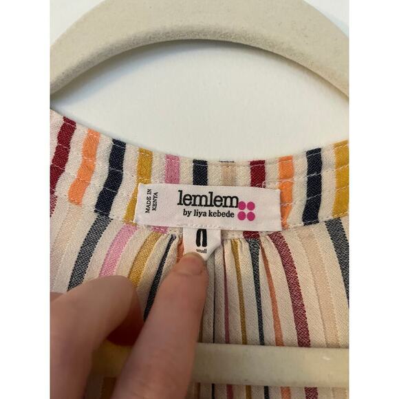 Lemlem Striped Short Sleeve Tiered Dress Sz S - Picture 4 of 6